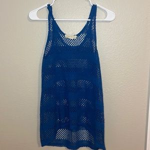 STARING AT STARS Urban Outfitters Blue Knitted Swim Cover Up Tank Top